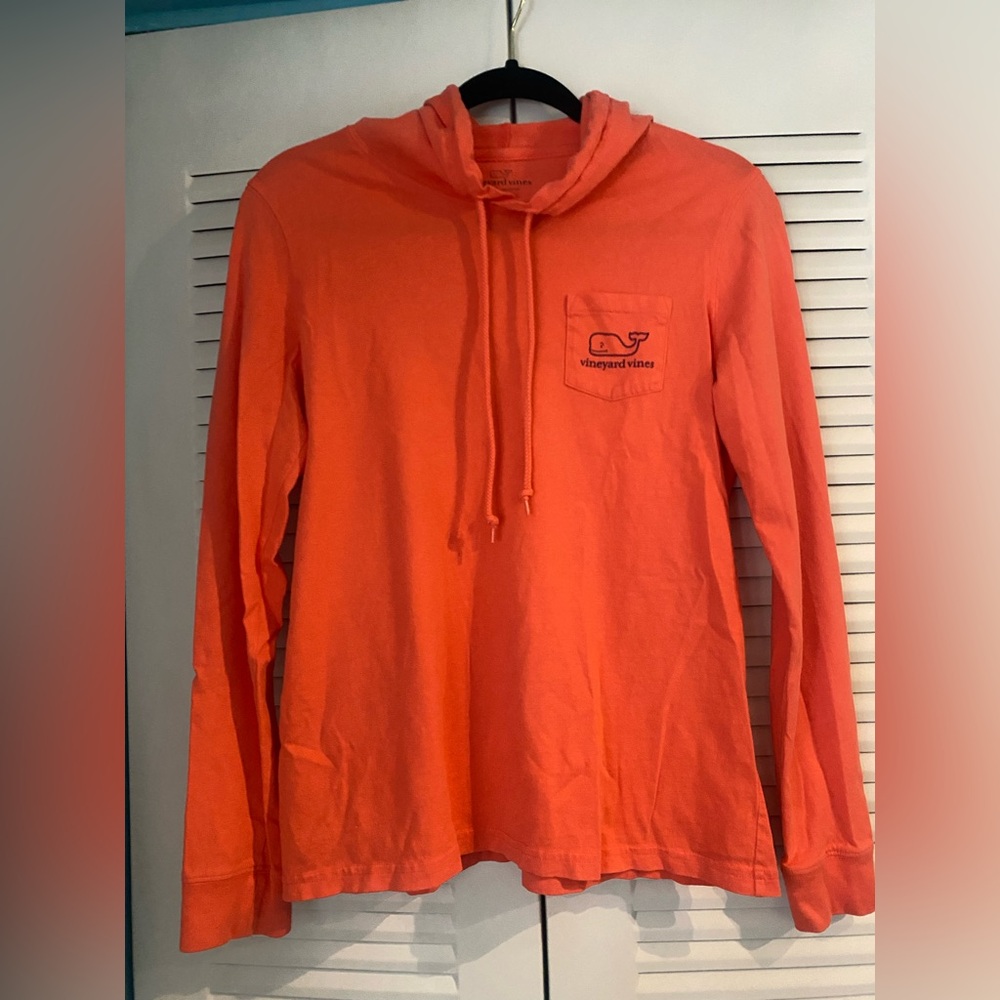 Vineyard Vines Orange Long-sleeve with Blue Logo